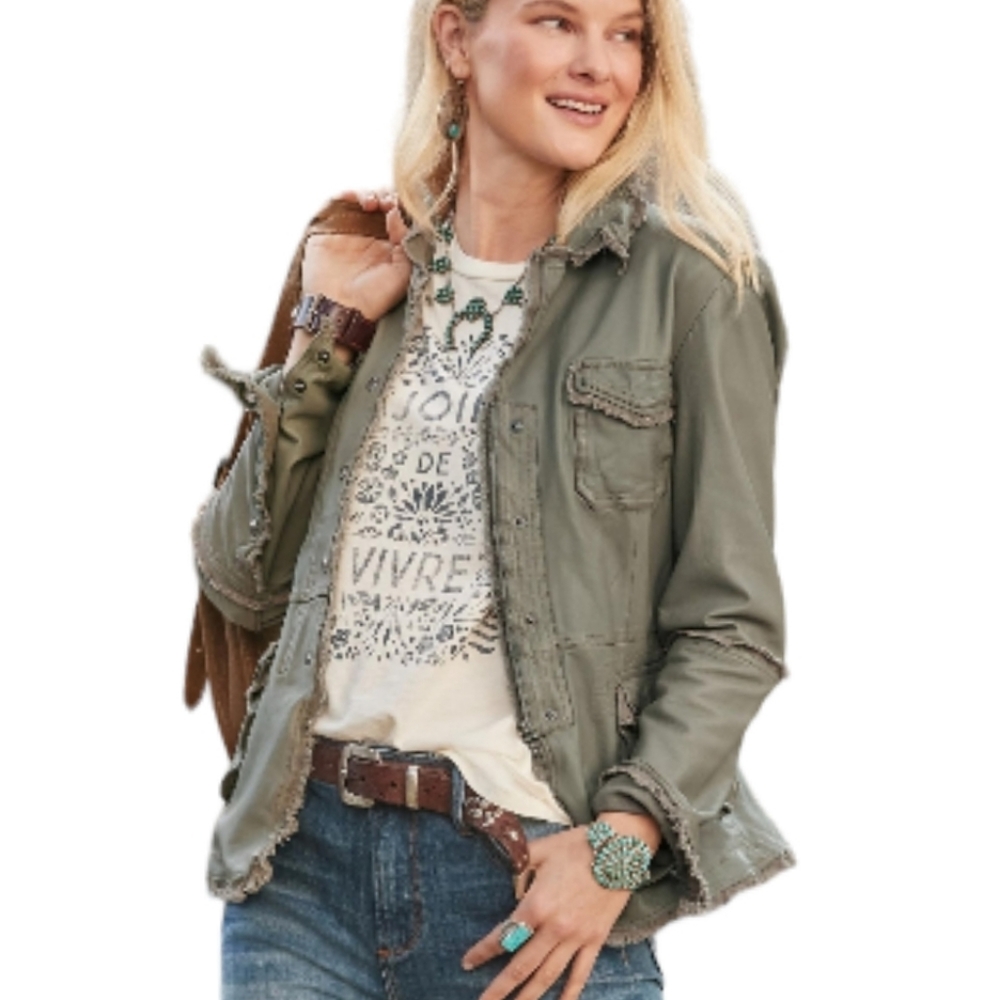 Sundance Olive Green Distressed Leather Jacket